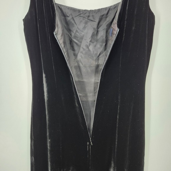 Brooks Brothers Black Velvet Maxi Dress Size 6 Glam NYE Evening Formal Holiday - Picture 4 of 7